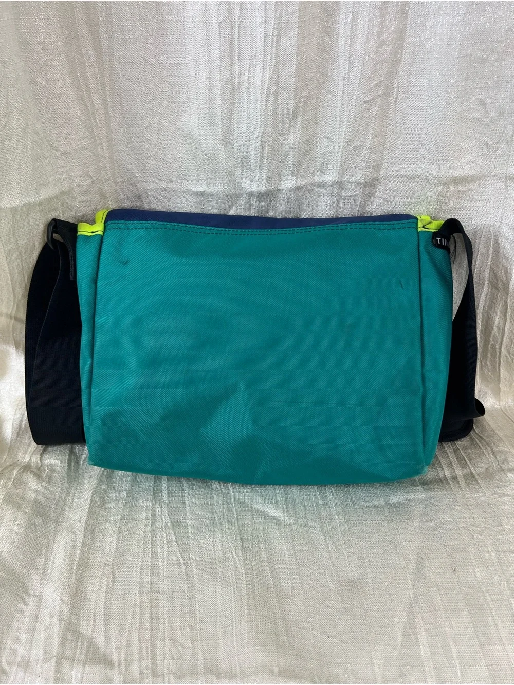 Timbuk2 Classic Messenger Bag Blue Teal Lime Cycling Laptop Commuter Small